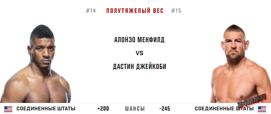 Алонзо Менифилд – Дастин Джейкоби прогноз на бой
