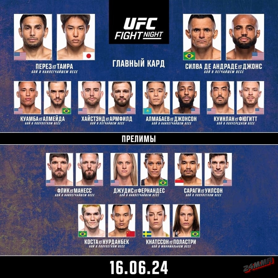 Кард UFC on ESPN 58