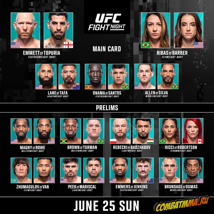 UFC on ABC 5 кард