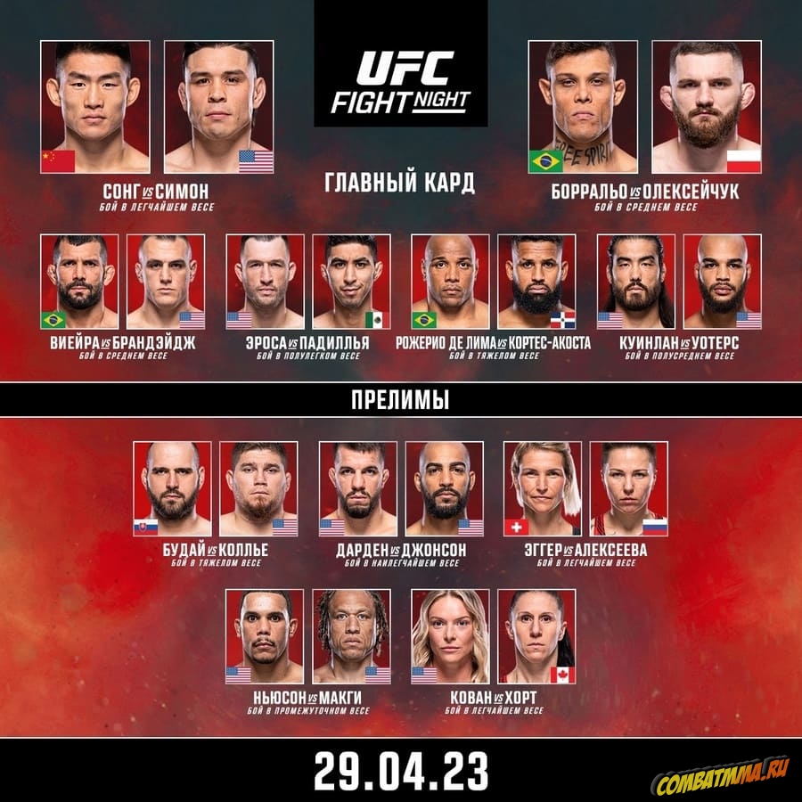 UFC Fight Night 223 кард