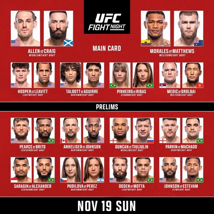UFC Fight Night 232 кард