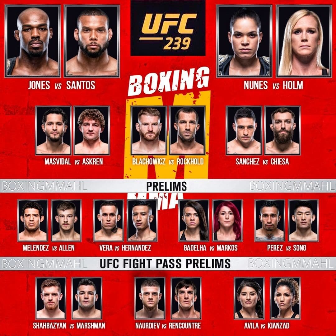 Участники и кард UFC 239