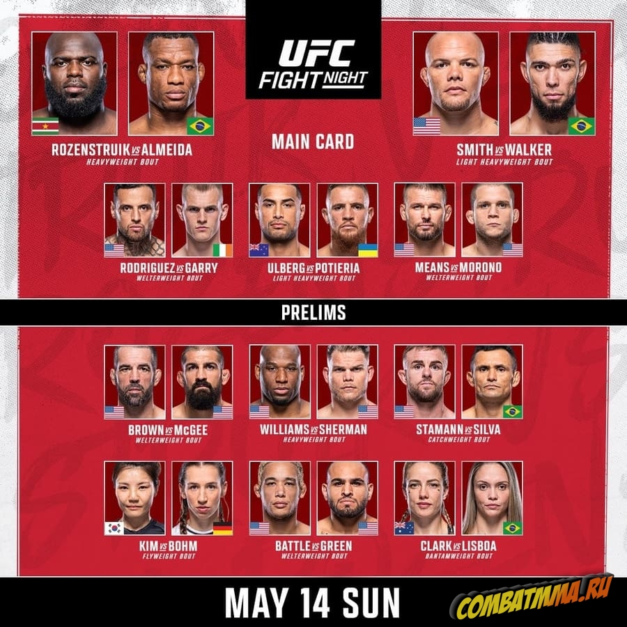 UFC on ABC 4 кард