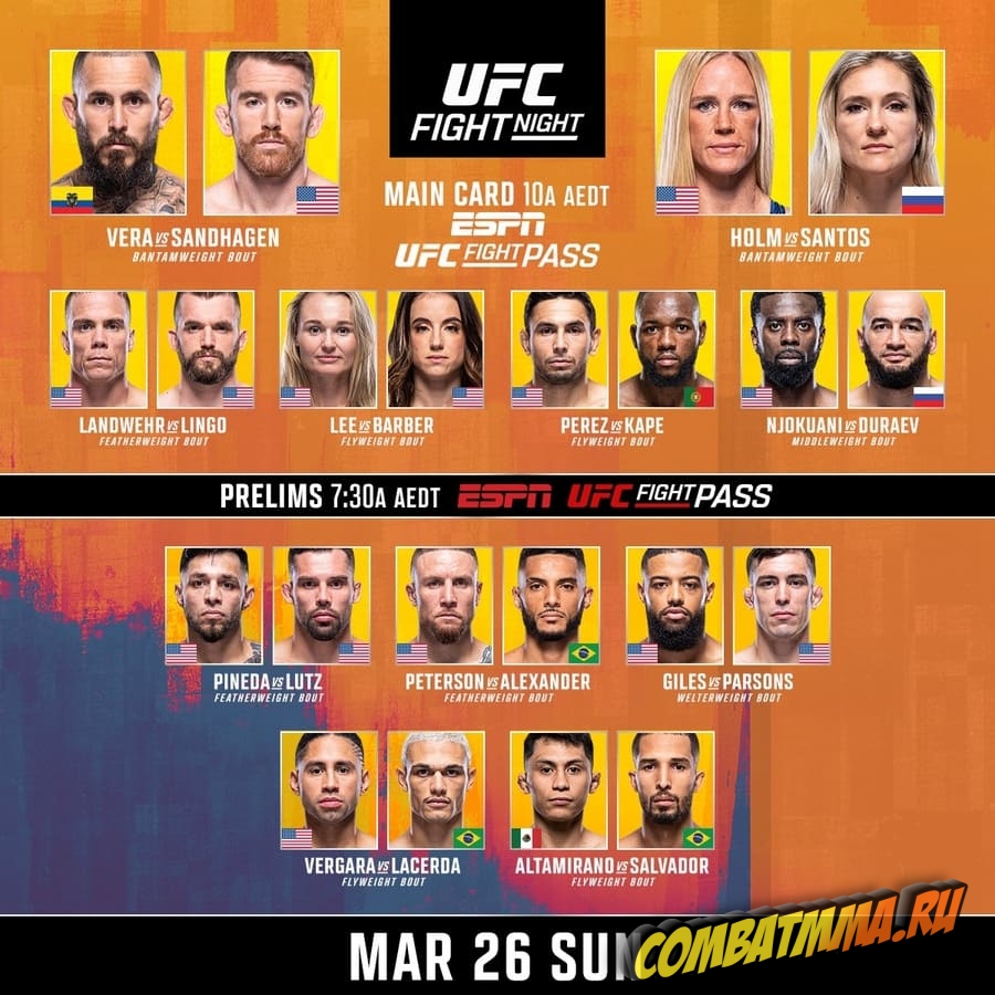 UFC on ESPN 43 кард UFC on ESPN 43 кард