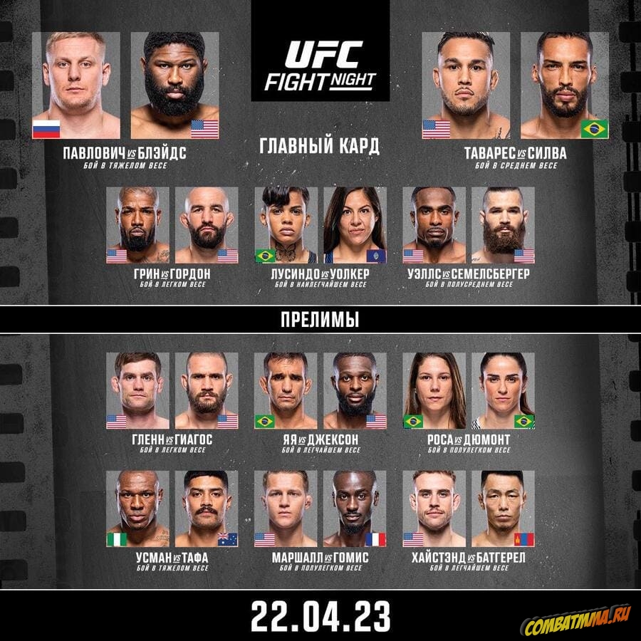 UFC Fight Night 222 кард