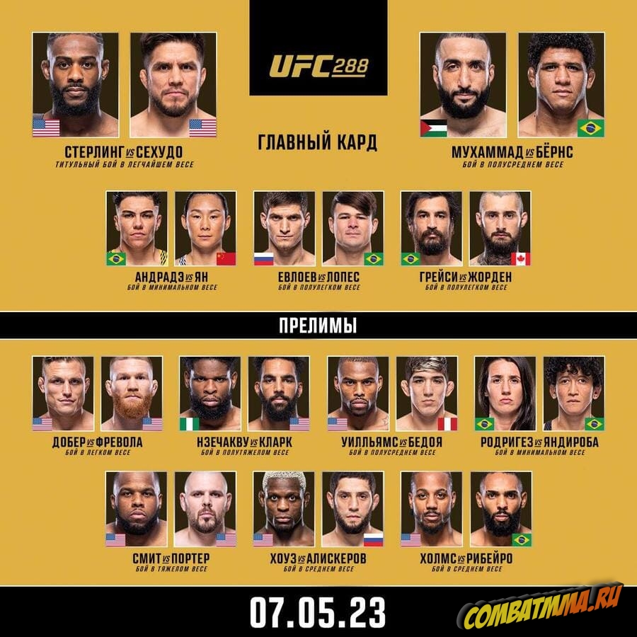 UFC 288 кард