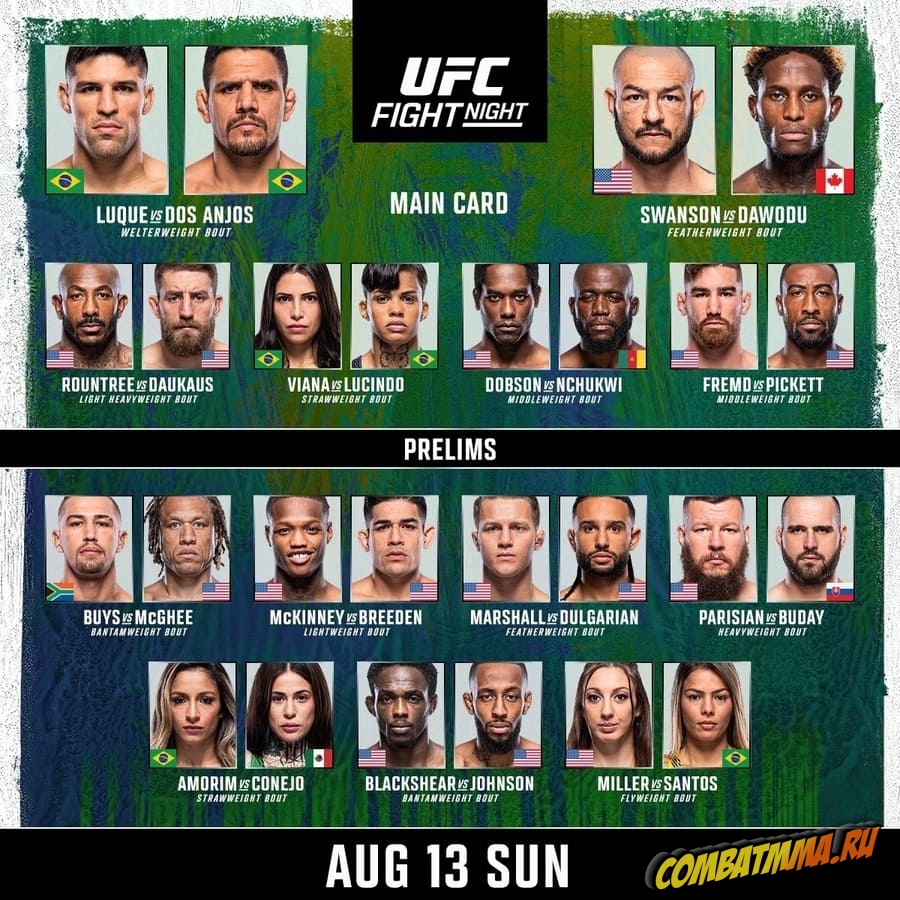 UFC on ESPN 51 кард